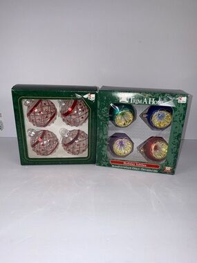 2 Boxes of Vintage Christmas Ornaments - Krebs and Trim a home (8 total ornament